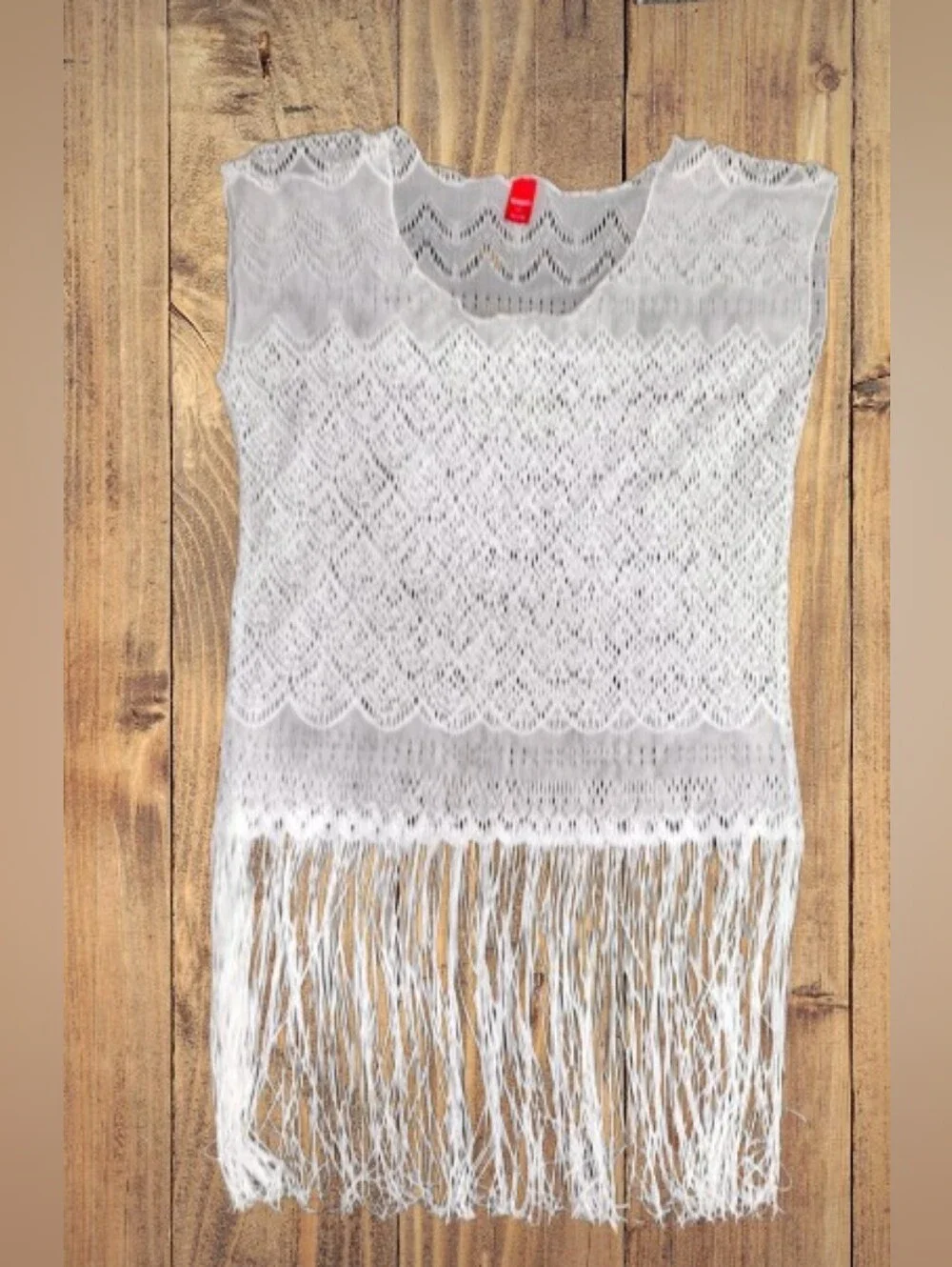 BONGO Lace Beach Cover-Up with Fringe *Size* M - Picture 4 of 12